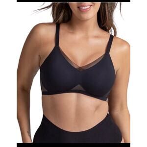 NWT Honeylove Crossover Bra Wireless Seamless Mesh Size 3XL Black EUC